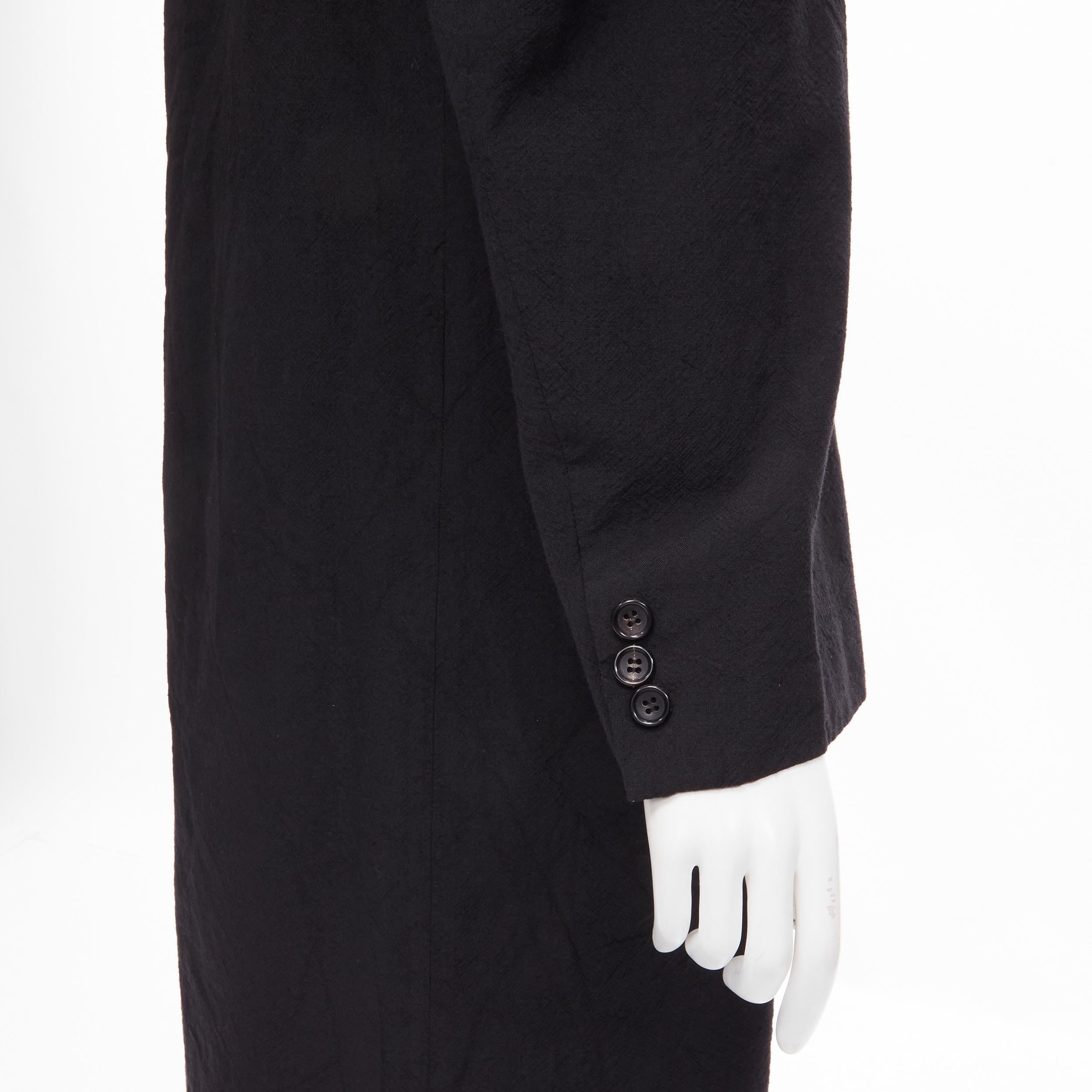 vintage JUNYA WATANABE 1994 black wool shoulder padded layered coat dress S For Sale 4