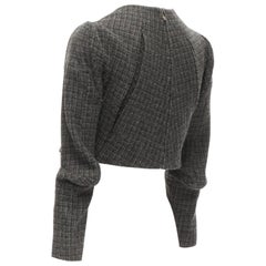 vintage JUNYA WATANABE 1995 green check tweed deconstructed reversed sleeves top