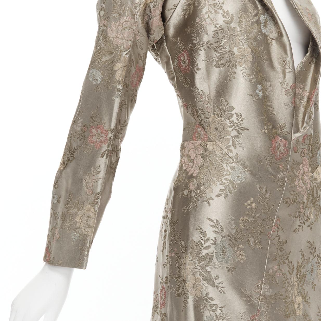vintage JUNYA WATANABE 1997 green oriental floral jacquard irregular dress M 5