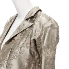 vintage JUNYA WATANABE 1997 green oriental floral jacquard irregular dress M