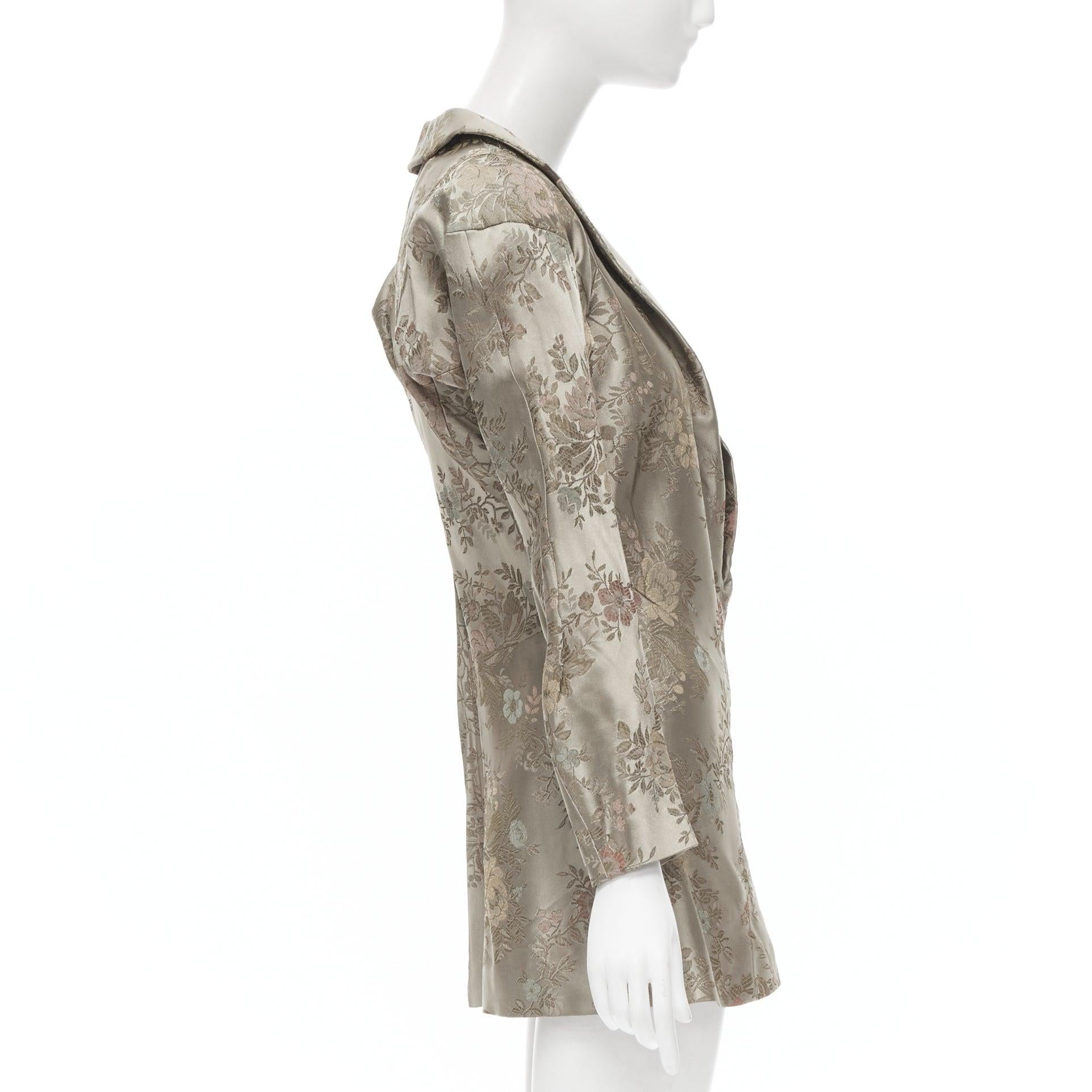 vintage JUNYA WATANABE 1997 green oriental floral jacquard irregular dress M In Good Condition In Hong Kong, NT