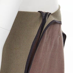 vintage JUNYA WATANABE 1997 wool green red deconstructed asymmetric mini skirt M