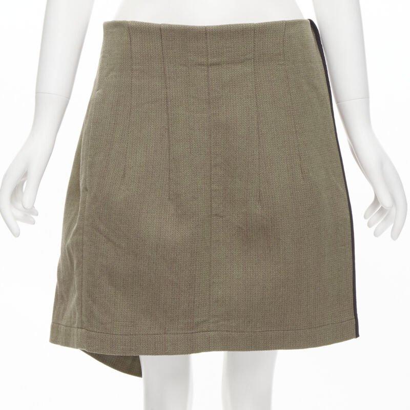 Gray vintage JUNYA WATANABE 1997 wool green red deconstructed asymmetric mini skirt M For Sale