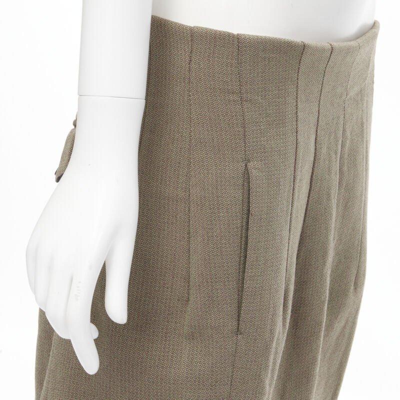 vintage JUNYA WATANABE 1997 wool green red deconstructed asymmetric mini skirt M For Sale 2