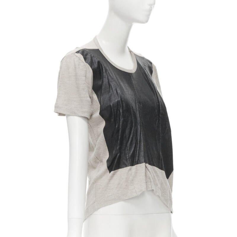 Noir Pull vintage JUNYA WATANABE 1998 en lin gris laqué noir sur le devant S en vente