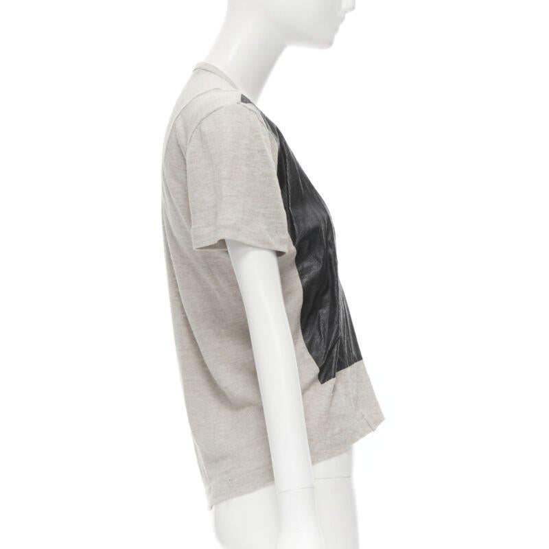 Pull vintage JUNYA WATANABE 1998 en lin gris laqué noir sur le devant S Excellent état - En vente à Hong Kong, NT