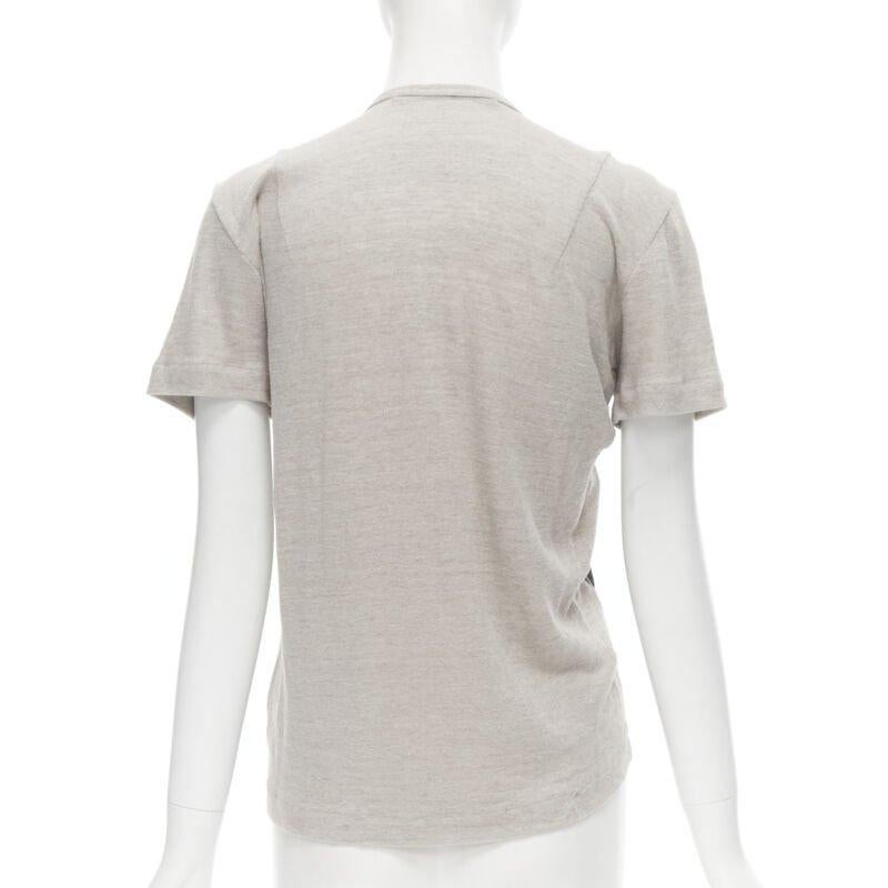 Pull vintage JUNYA WATANABE 1998 en lin gris laqué noir sur le devant S Pour femmes en vente