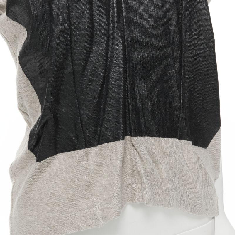 Pull vintage JUNYA WATANABE 1998 en lin gris laqué noir sur le devant S en vente 3