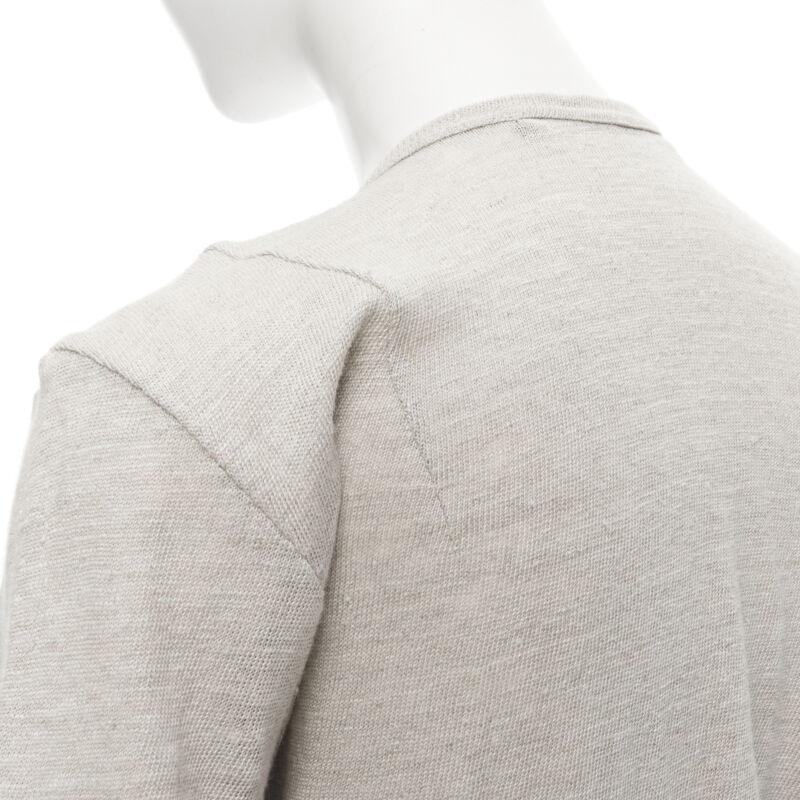 Pull vintage JUNYA WATANABE 1998 en lin gris laqué noir sur le devant S en vente 4