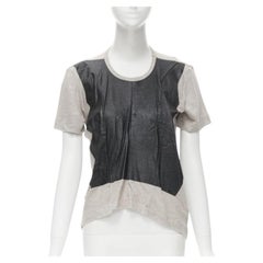 vintage JUNYA WATANABE 1998 grey linen black lacquered front sweater top S