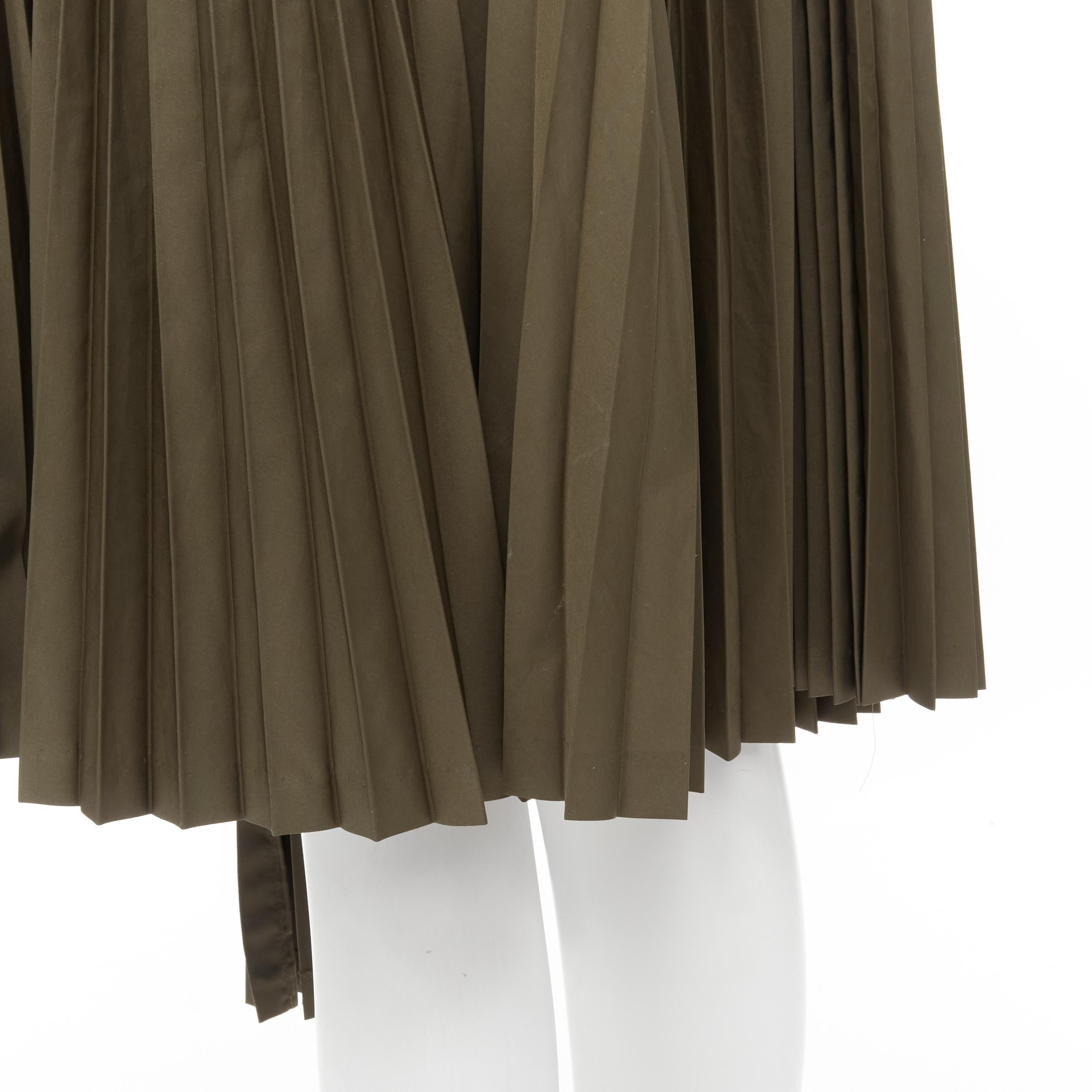 vintage JUNYA WATANABE 2006 military green deconstructed zipper pleated skirt  S 2