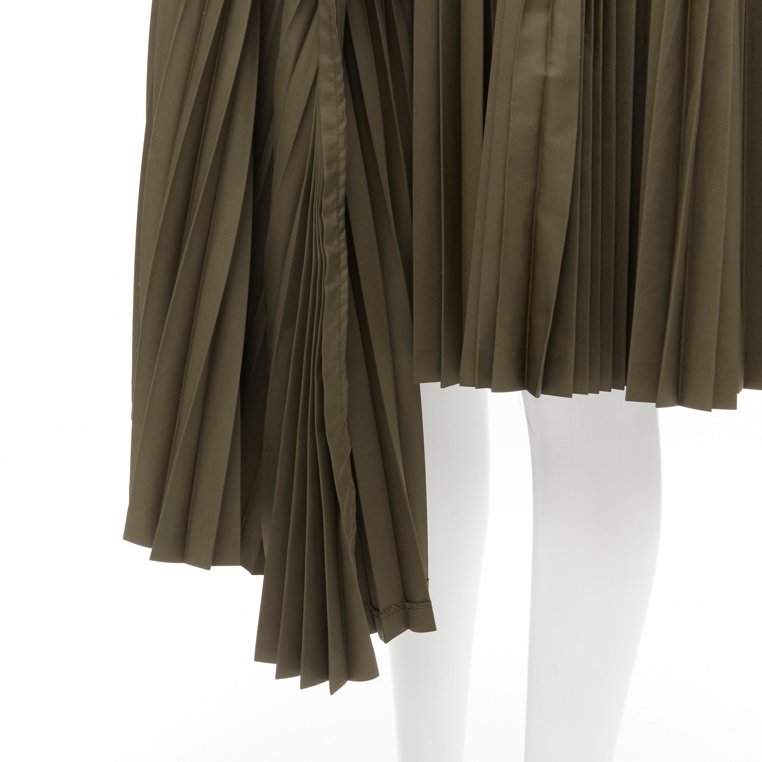 vintage JUNYA WATANABE 2006 military green deconstructed zipper pleated skirt  S 1