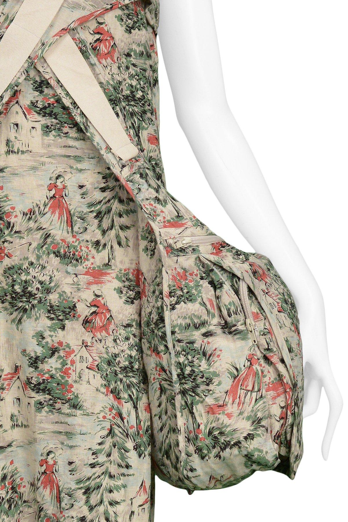 Vintage Junya Watanabe Pictorial Print Double Bag Parachute Dress 2003 In Excellent Condition In Los Angeles, CA