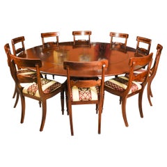 Table de salle à manger vintage en jupe de William Tillman & 10 chaises, 20ème siècle
