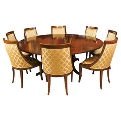 Vintage Jupe Dining Table Leaf Cabinet & 8 Gondola Chairs Mid 20th C