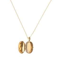 Vintage Jupiter Floral Locket Diamond Necklace in Yellow Gold