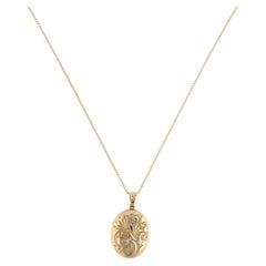 Vintage Jupiter Floral Locket Diamond Necklace in Yellow Gold