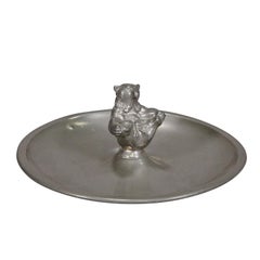 Vintage Just Andersen Bär- Zinnschale, Dänemark 1930er Jahre