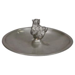 Used Just Andersen Bear Pewter Dish, Denmark 1930s