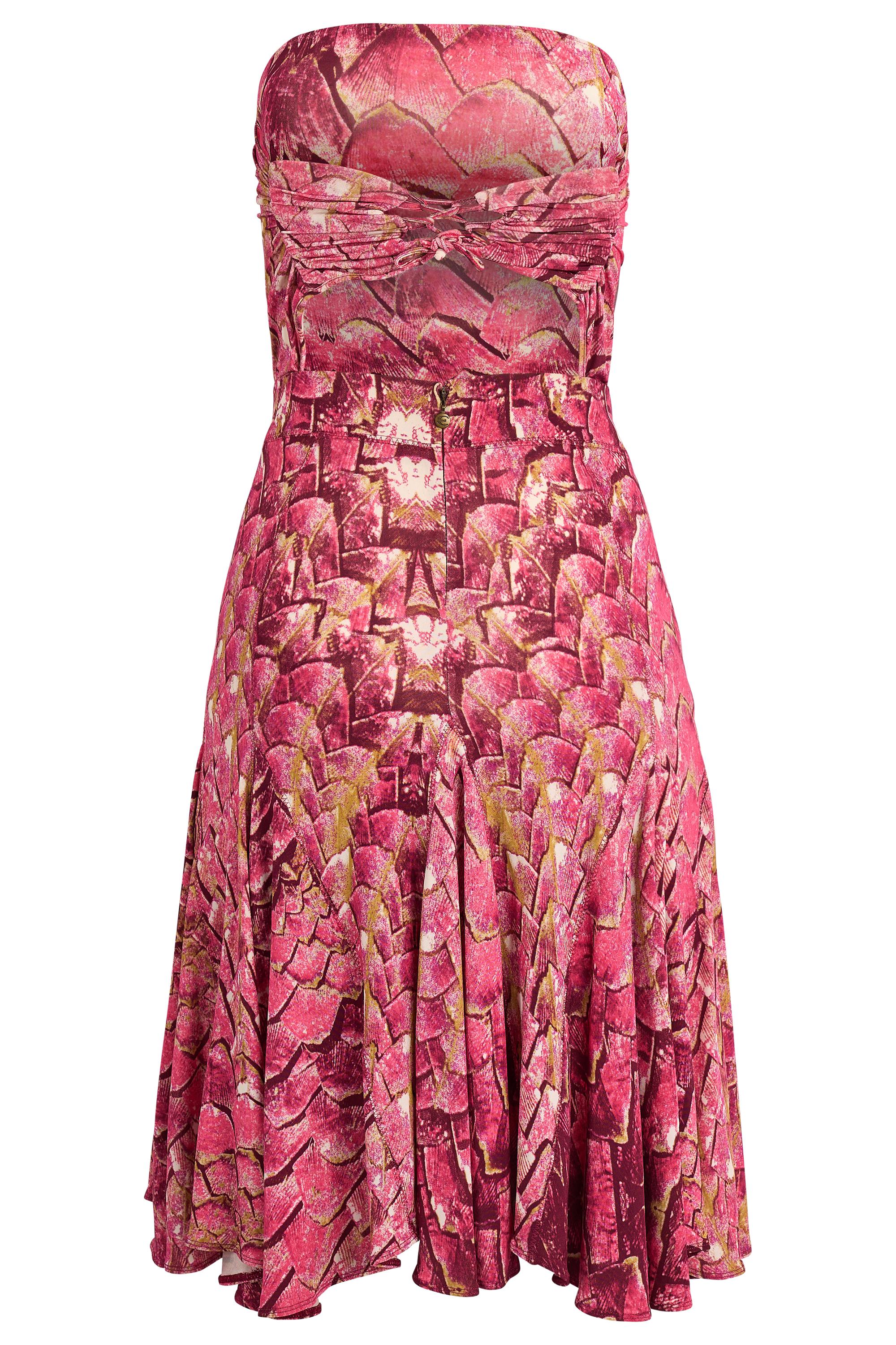 Conjunto Vintage Just Cavalli S/S 2007 Falda Rosa Estampado Animal en venta 7