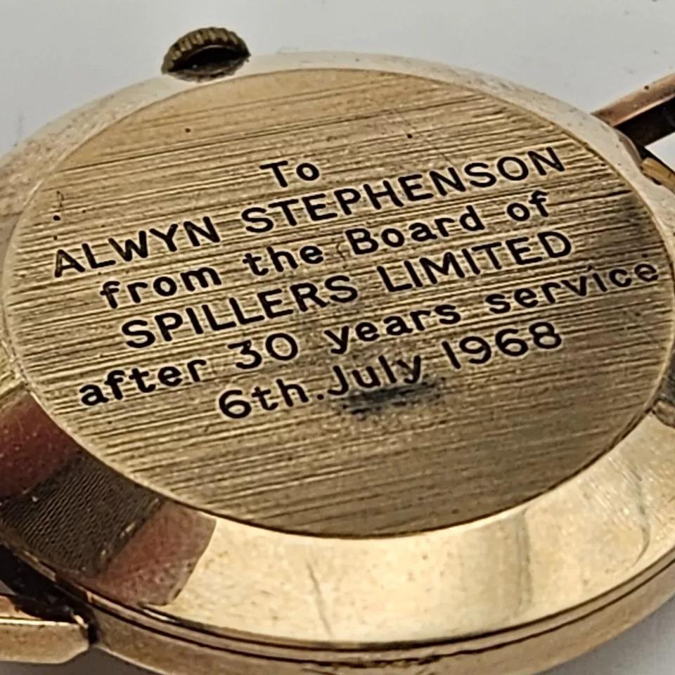 Vintage JW Benson London W1 9ct Gold Gents Wristwatch 17 Jewels For Sale 6