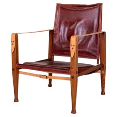 Vintage Kaare Klint for Rud Rasmussen KK47000 Safari Chair in Leather, Denmark