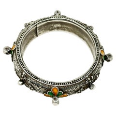 Kabylie Berber Bracelet vintage en émail et argent, Algérie