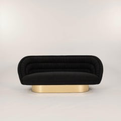 Canapé « Crescent » vintage en cachemire gris anthracite de la marque Kagan