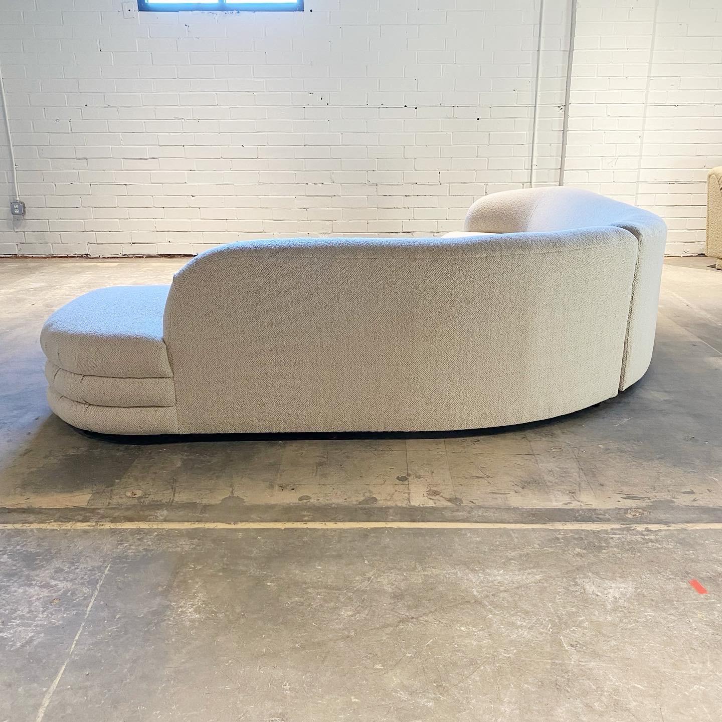 Late 20th Century Vintage Serpentine Sectional Sofa in Ivory Boucle
