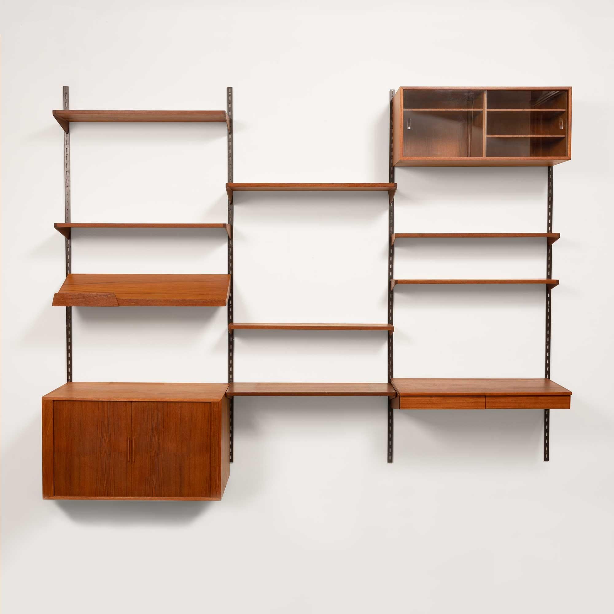 Vintage Kai Kristansen Teak Wand System mit Schreibtisch und Stuhl (Moderne der Mitte des Jahrhunderts) im Angebot