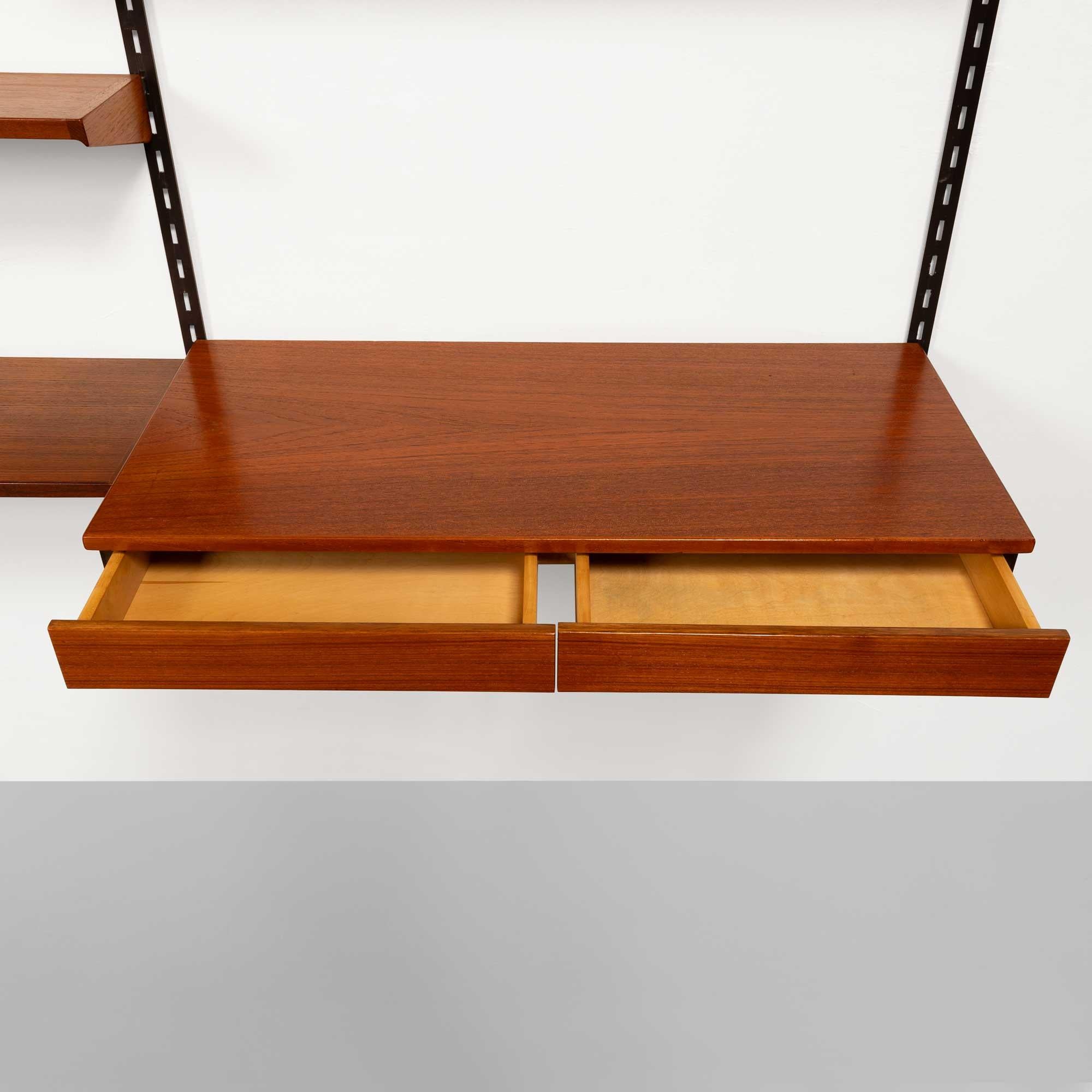 Vintage Kai Kristansen Teak Wand System mit Schreibtisch (Teakholz) im Angebot