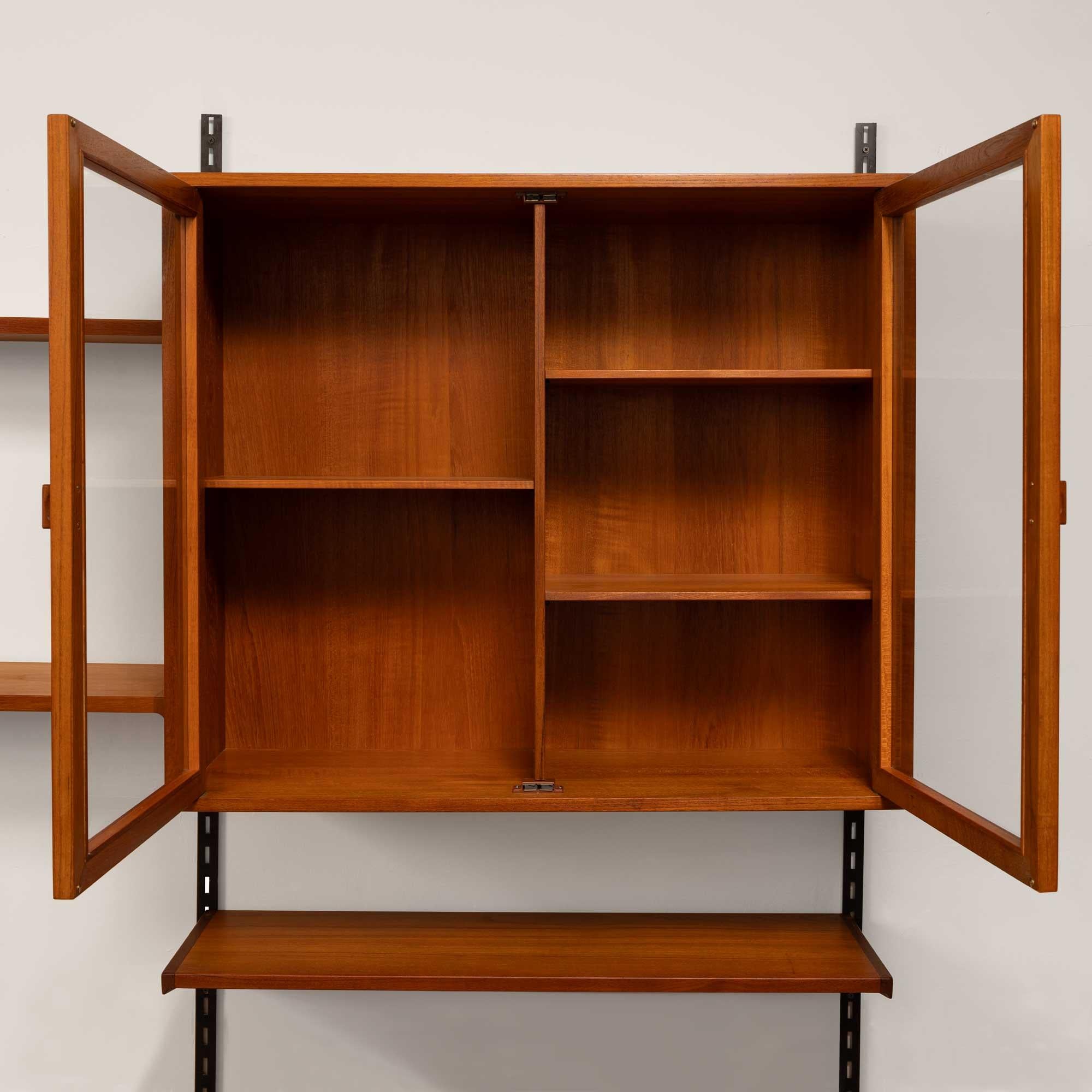 Vintage Kai Kristansen Teak Wall System w/Glass Cabinet 4