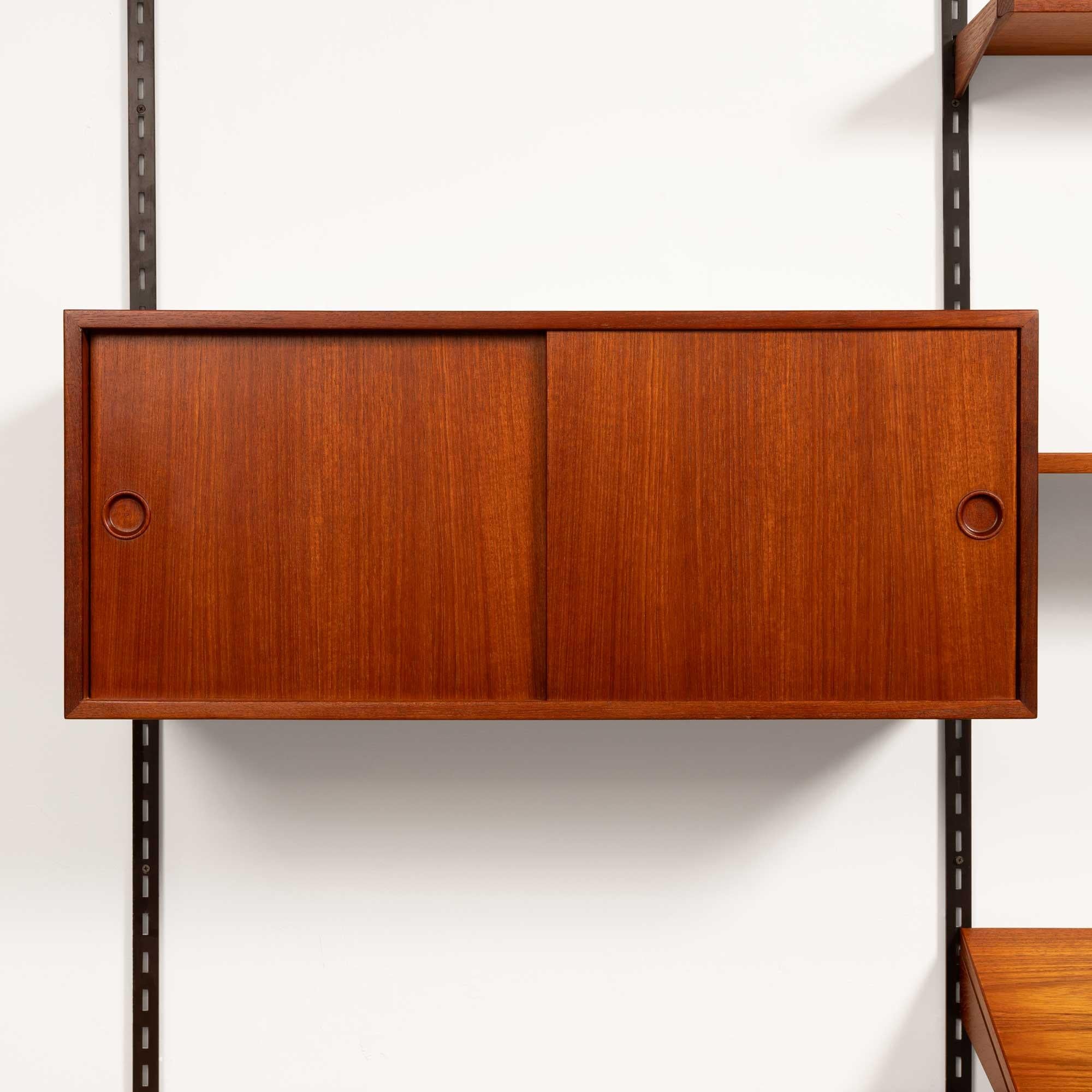 Vintage Kai Kristansen Teak Wall System w/Glass Cabinet 1