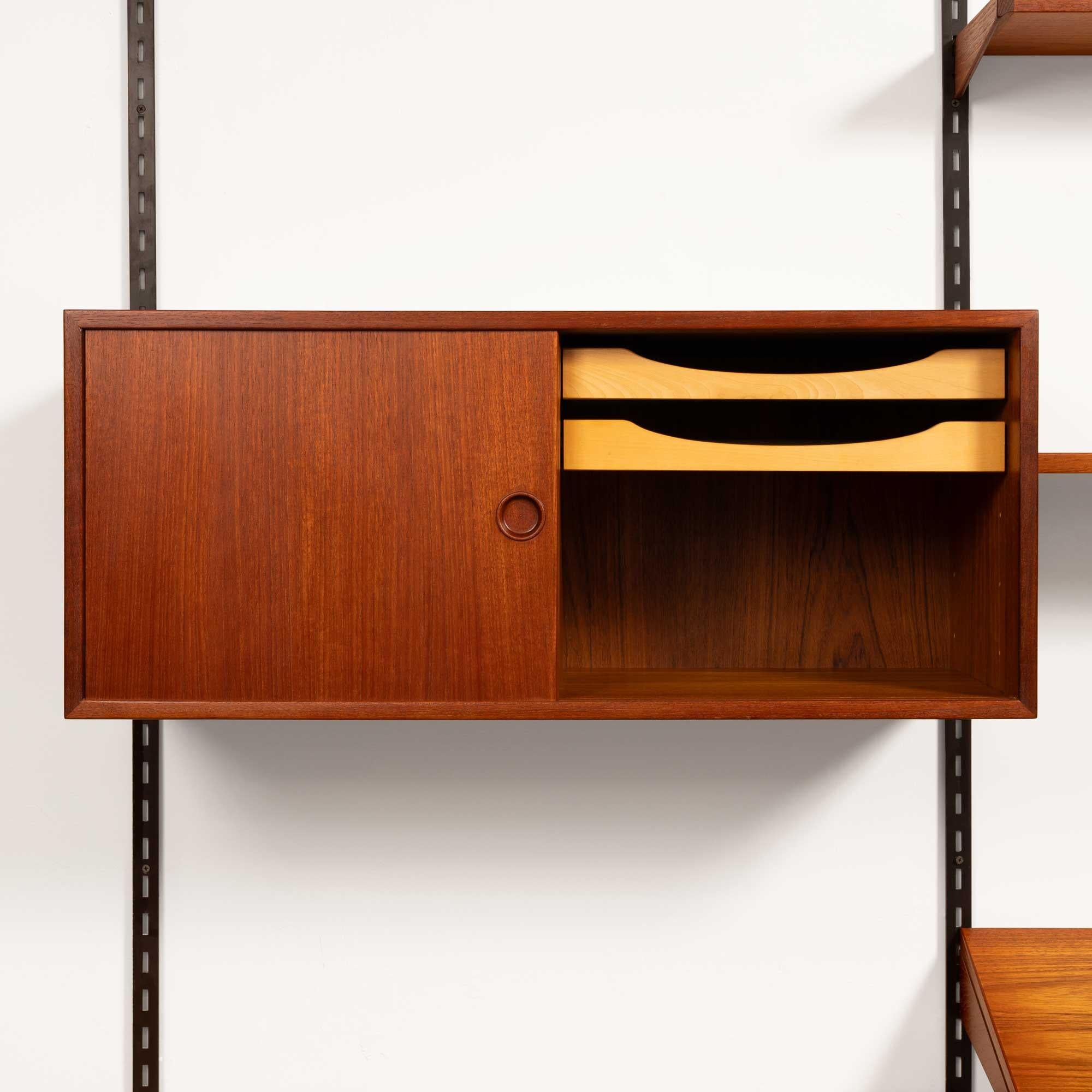 Vintage Kai Kristansen Teak Wall System w/Glass Cabinet 2