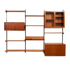 Vintage Kai Kristansen Teak Wall System w/Glass Cabinet
