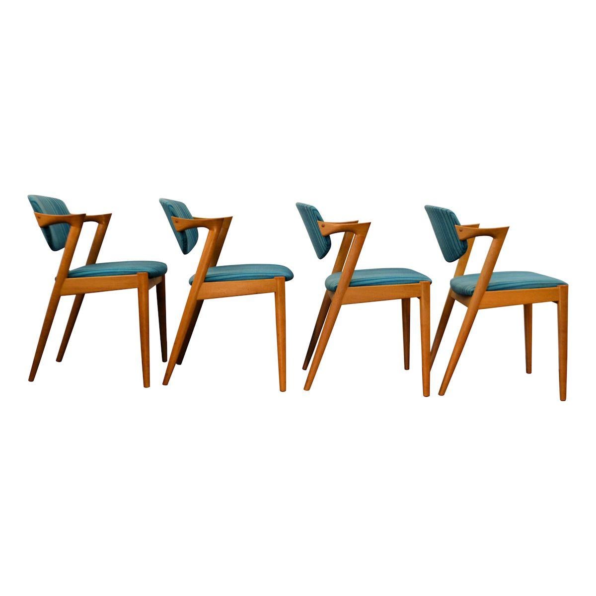 Mid-Century Modern Vintage Kai Kristiansen #42 Oak Dining Chairs