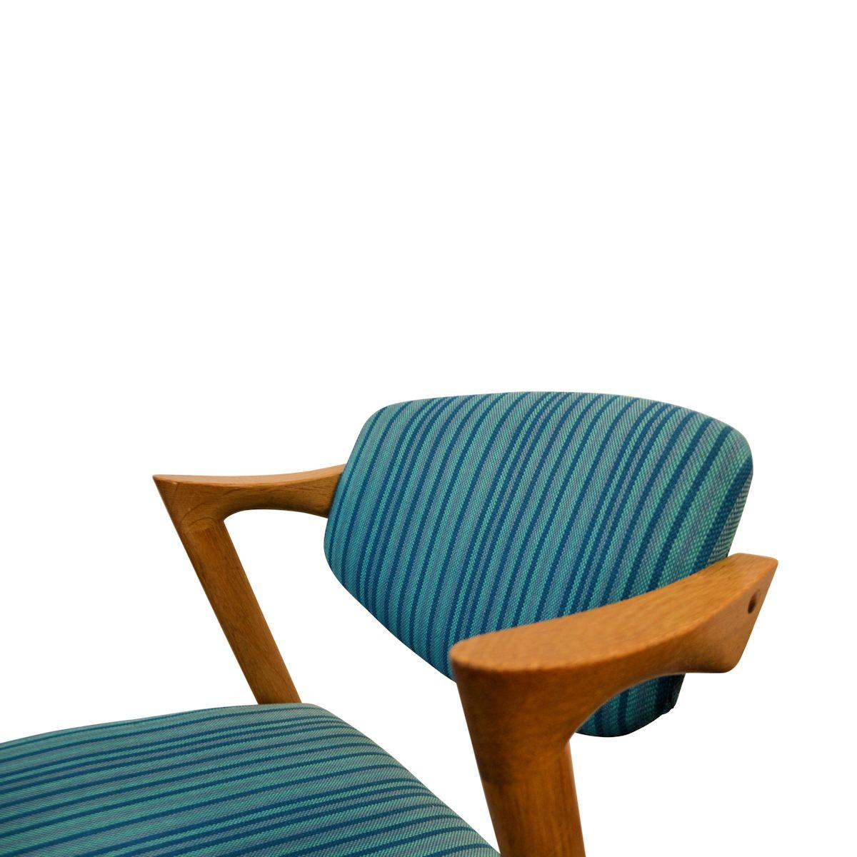 Fabric Vintage Kai Kristiansen #42 Oak Dining Chairs
