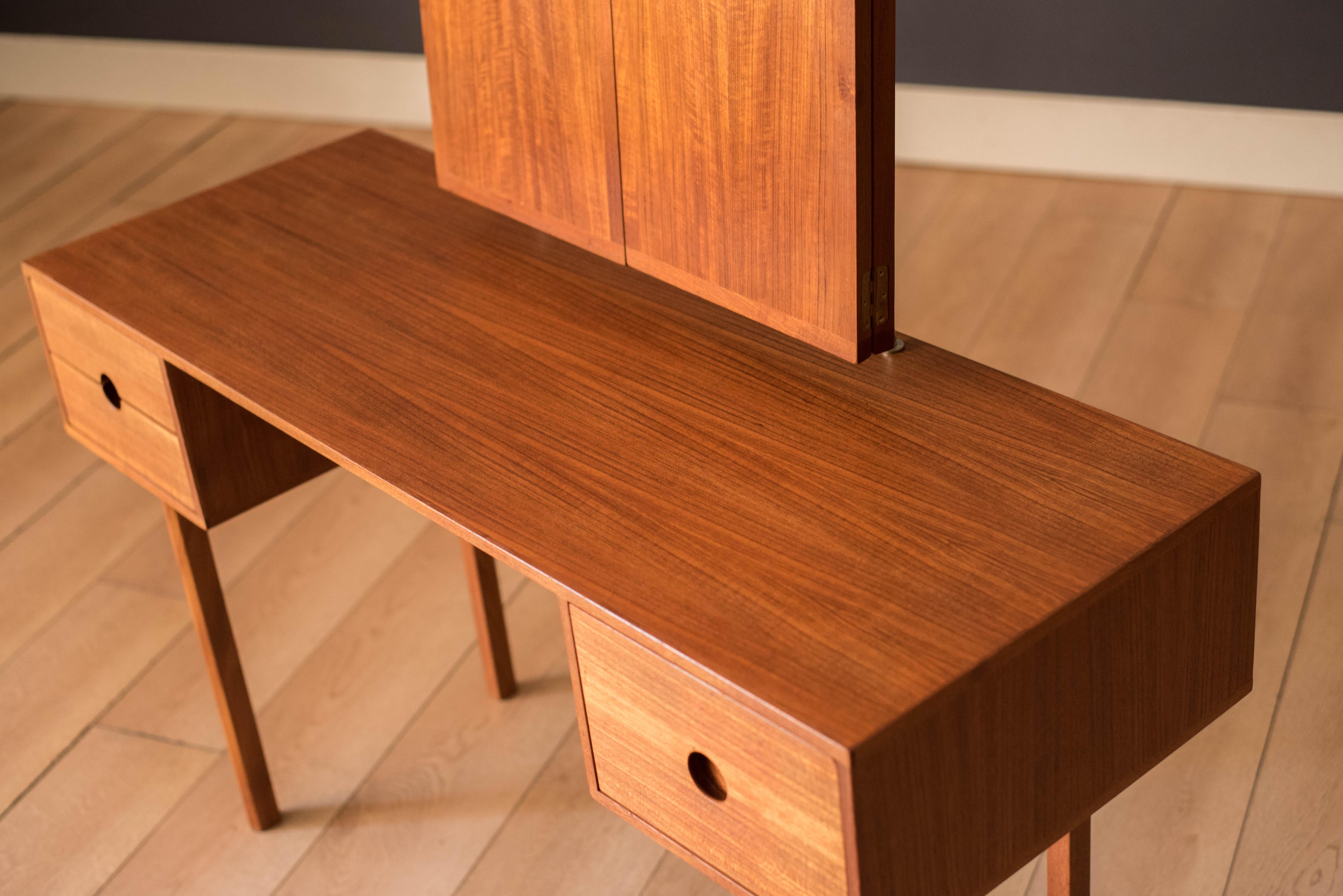 Vintage Kai Kristiansen Danish Modern Teak Vanity for Aksel Kjersgaard For Sale 3