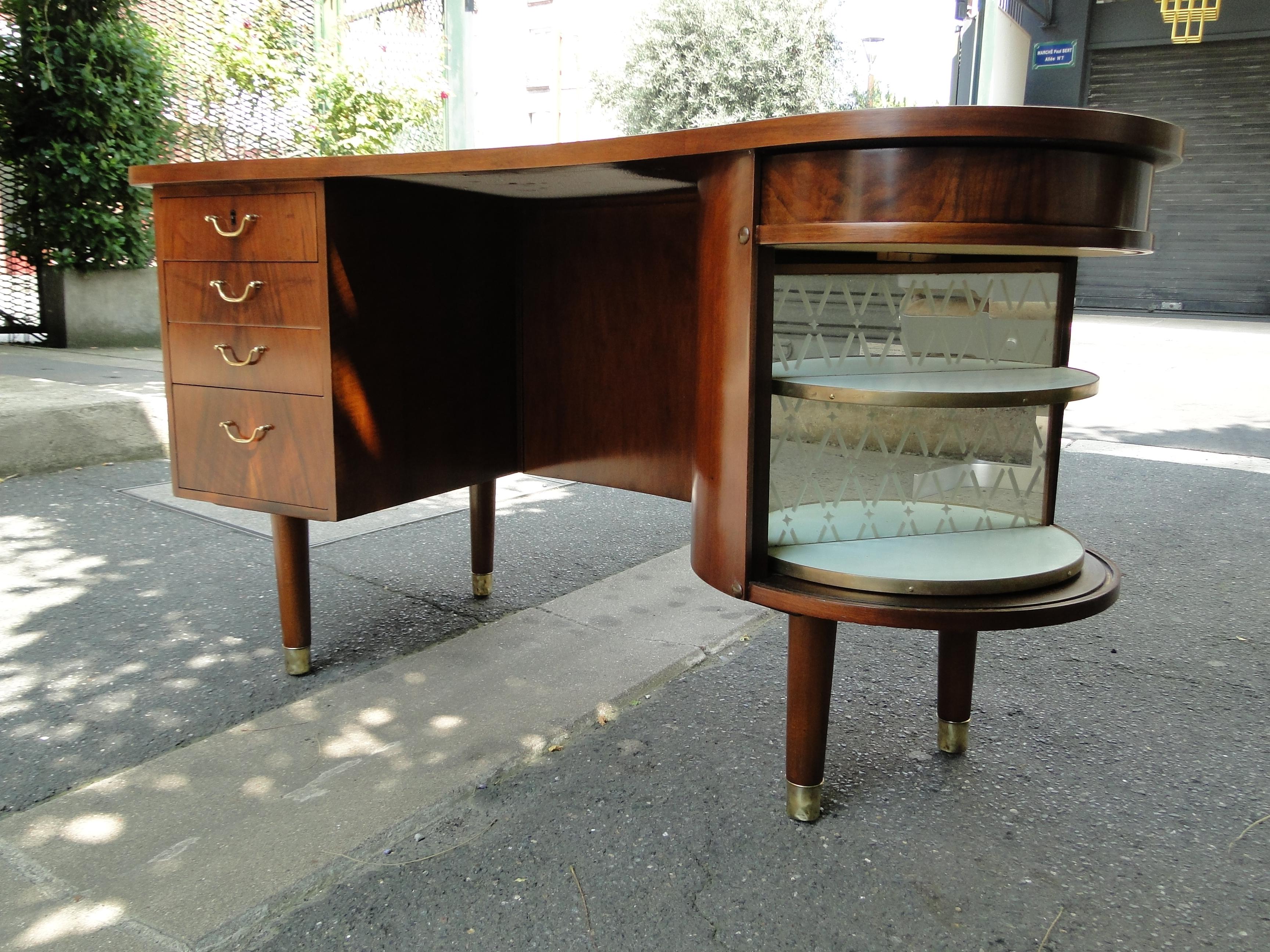  Kai Kristiansen Vintage Mid-Century Bean Walnut Desk Danemark  2