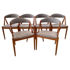 Vintage Kai Kristiansen Teak Dining Chairs, Set of 6, for Custom Reupholstery