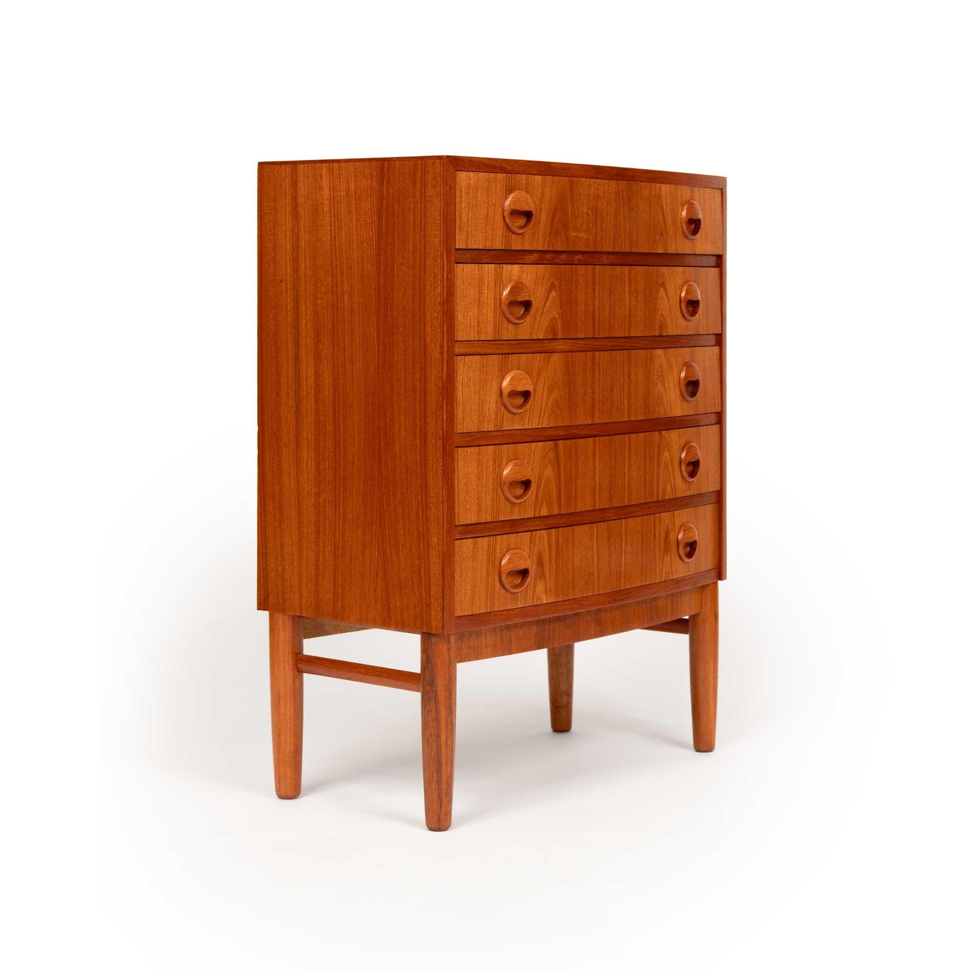Mid-Century moderno Vintage Kai Kristiansen Teak Entry Chest / Nightstand 1960s in vendita