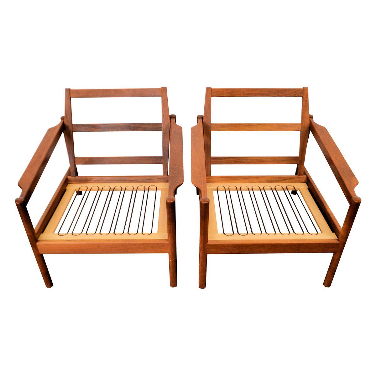 Vintage Kai Kristiansen Teak Lounge Chairs, Set of 2 1