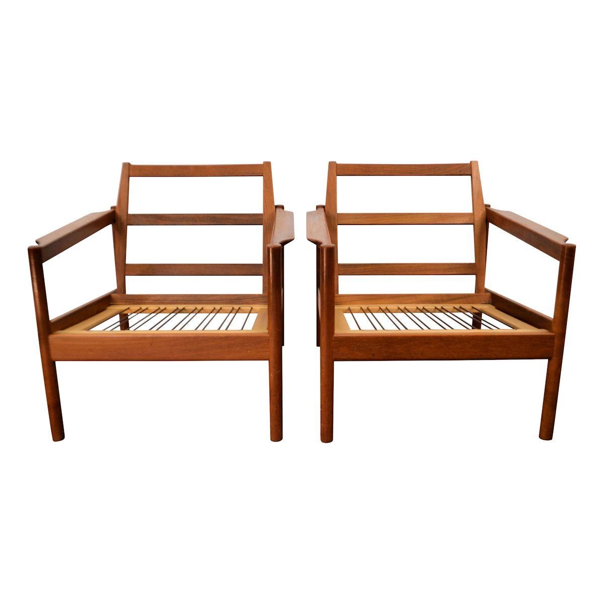 Vintage Kai Kristiansen Teak Lounge Chairs, Set of 2 2