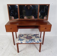 Vintage Kai Kristiansen Vanity Table and Stool by Aksel Kjersgaard