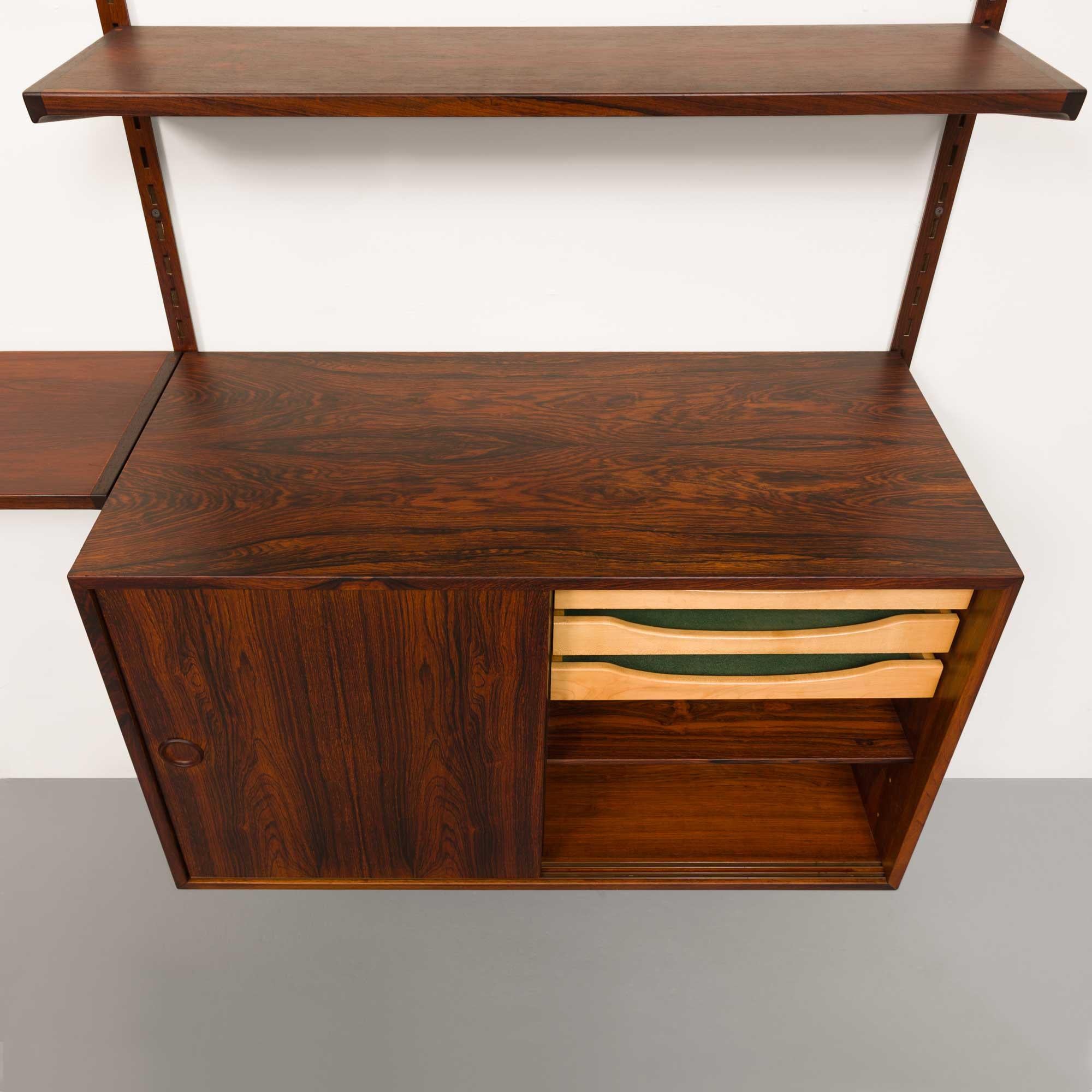 Danish Vintage Kai Kristiansen's FM Reolsystem Shelving System in Rosewood 1960s For Sale