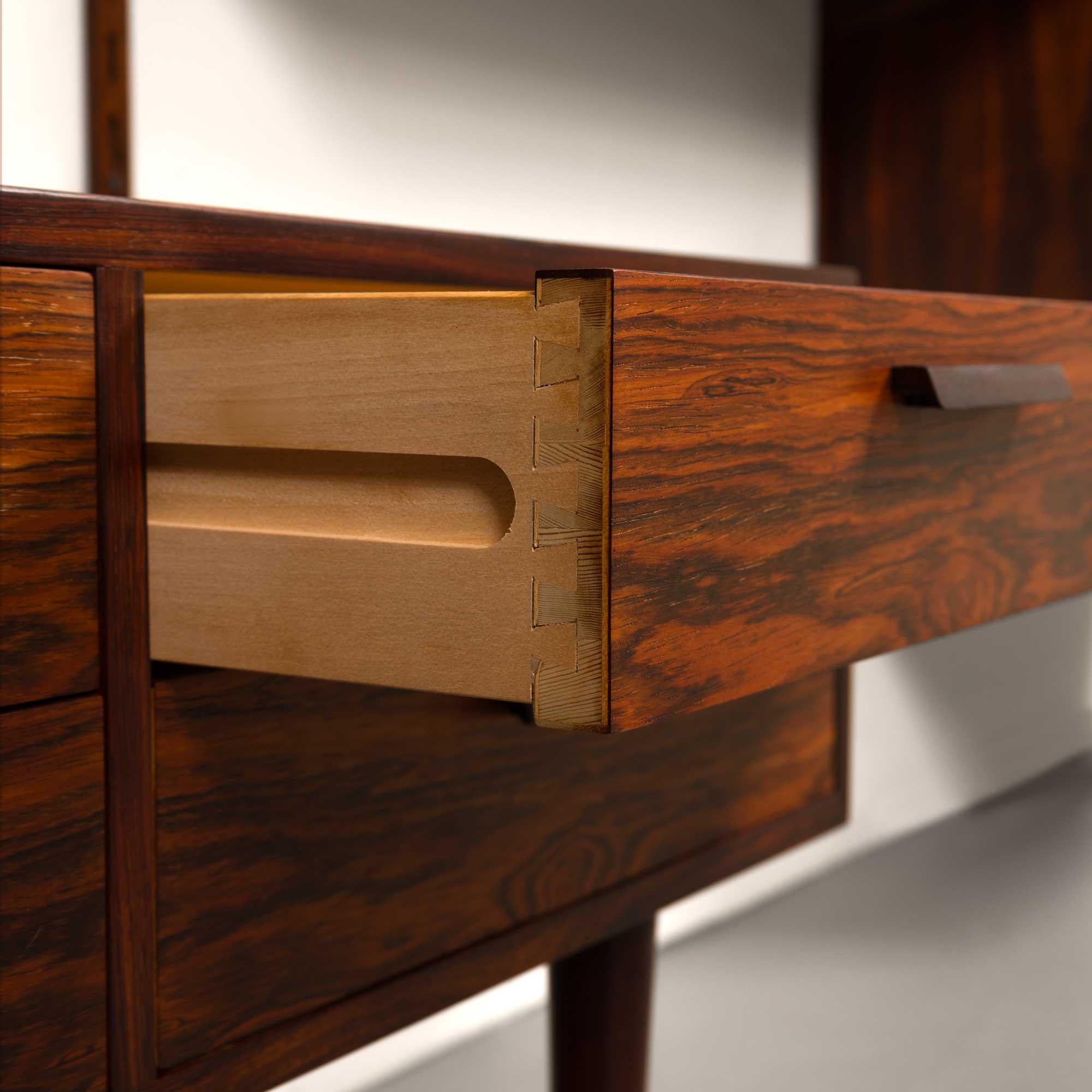 Vintage Kai Kristiansen's FM Reolsystem Shelving System in Rosewood 1960s For Sale 1