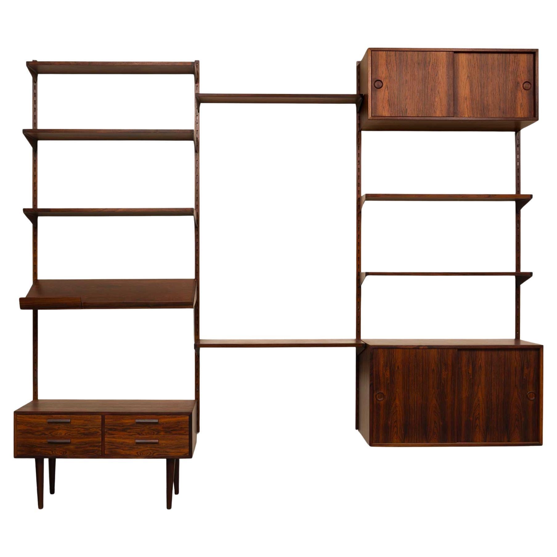 Vintage Kai Kristiansen's FM Reolsystem Shelving System in Rosewood 1960s For Sale