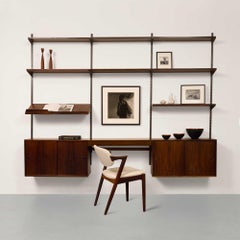 Vintage Kai Kristiansen's FM Reolsystem Shelving System w/ Desk in Rosewood 1960