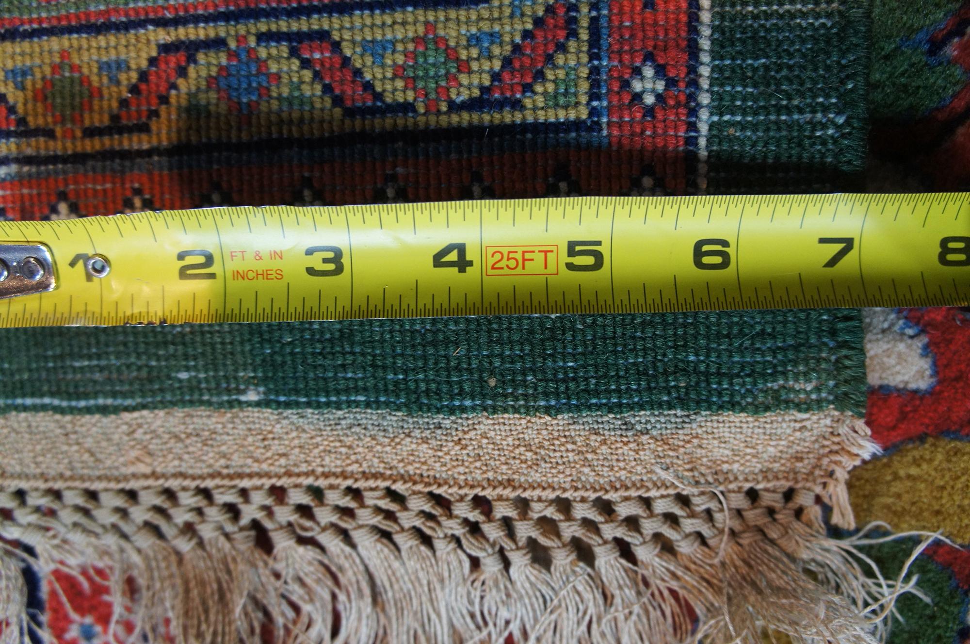 Vintage Kaimuri 100% Wool Tabriz Mahi Medallion Area Rug Carpet, India For Sale 5