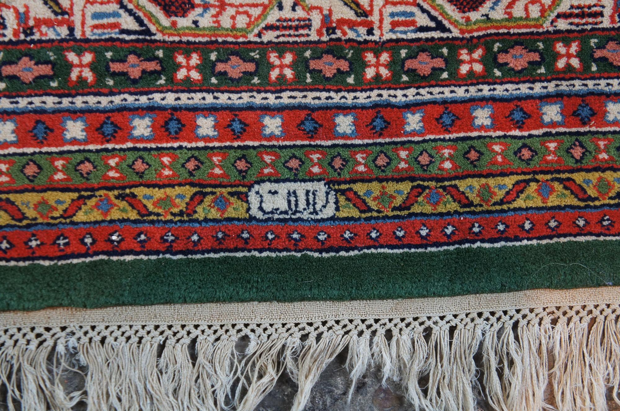 Vintage Kaimuri 100 % Wolle Täbris Mahi Medaillon Teppich Teppich, Indien im Zustand „Gut“ im Angebot in Dayton, OH